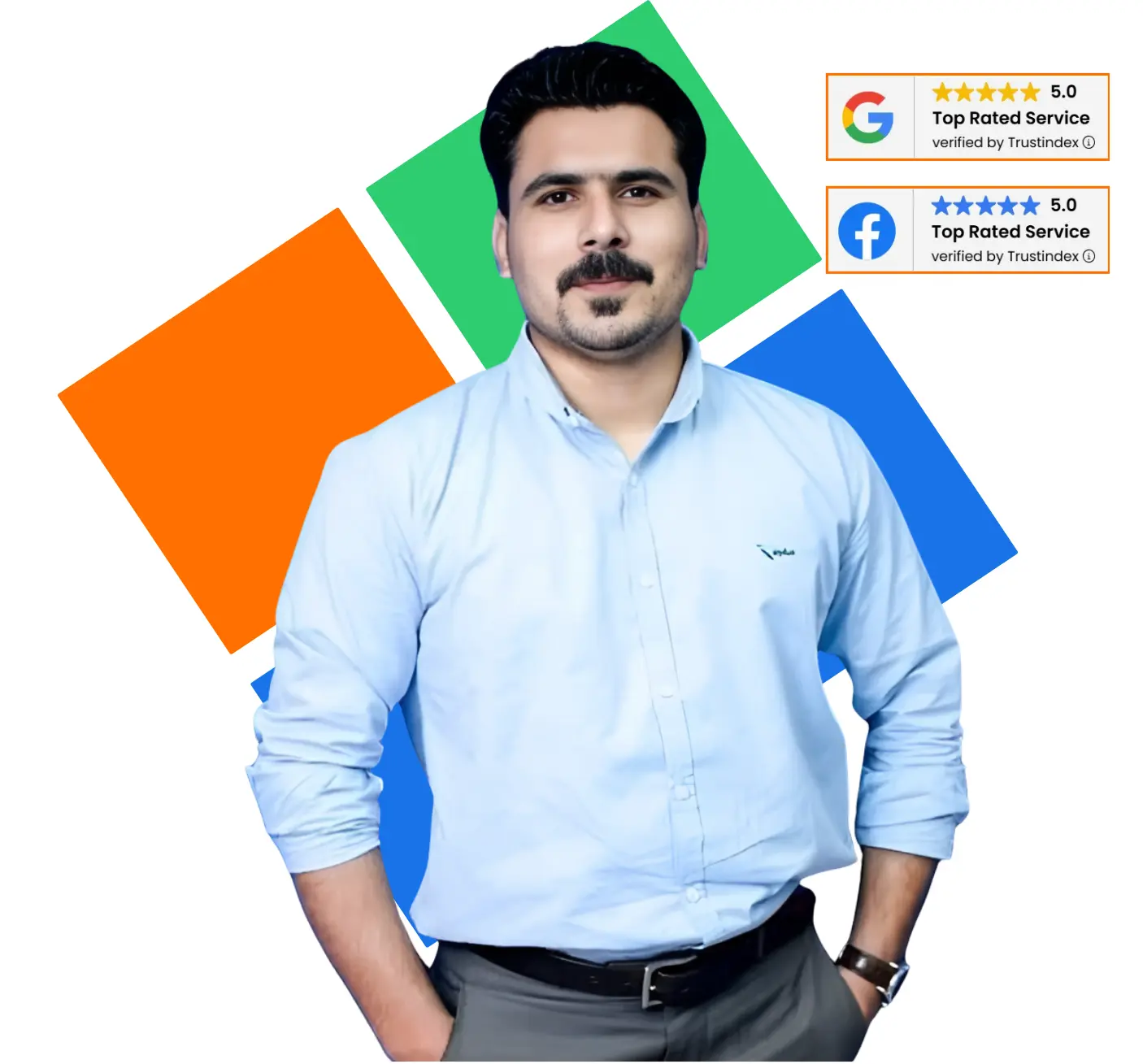 Website design and SEO expert Muhammad Saleem working on a premium business website