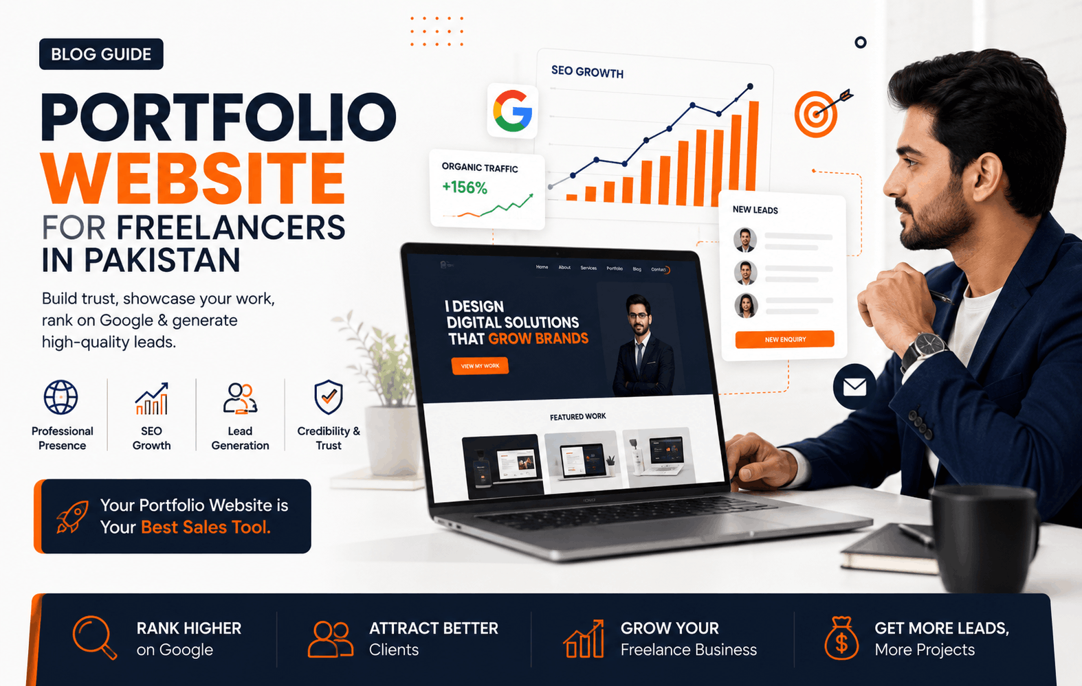 Portfolio website for freelancers guide for businesses in Pakistan