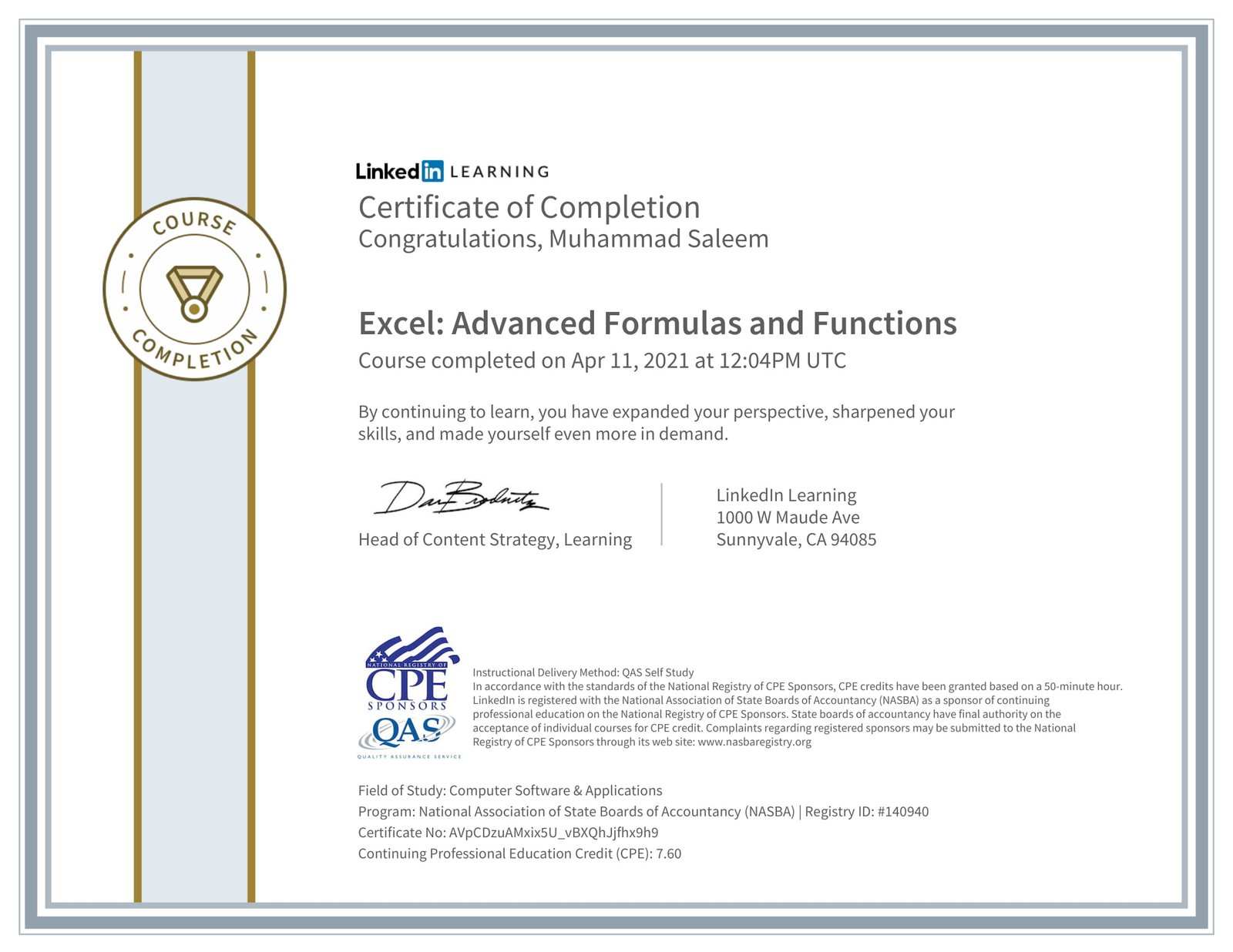 Formulas & Functions