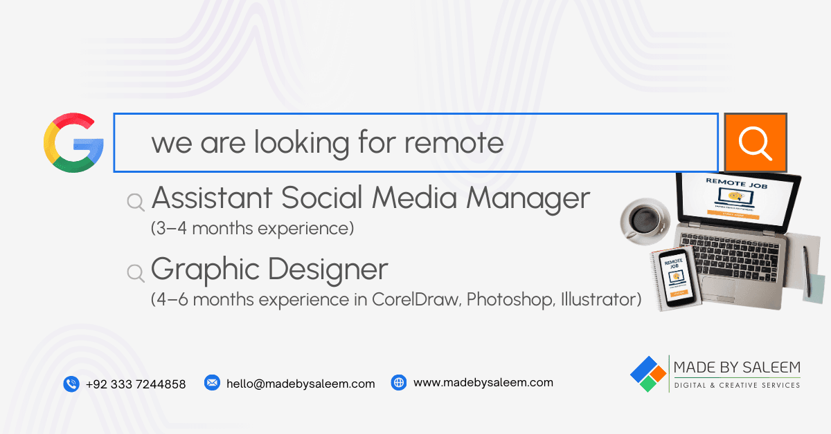 Careers Sukkur remote job opportunities at Made By Saleem