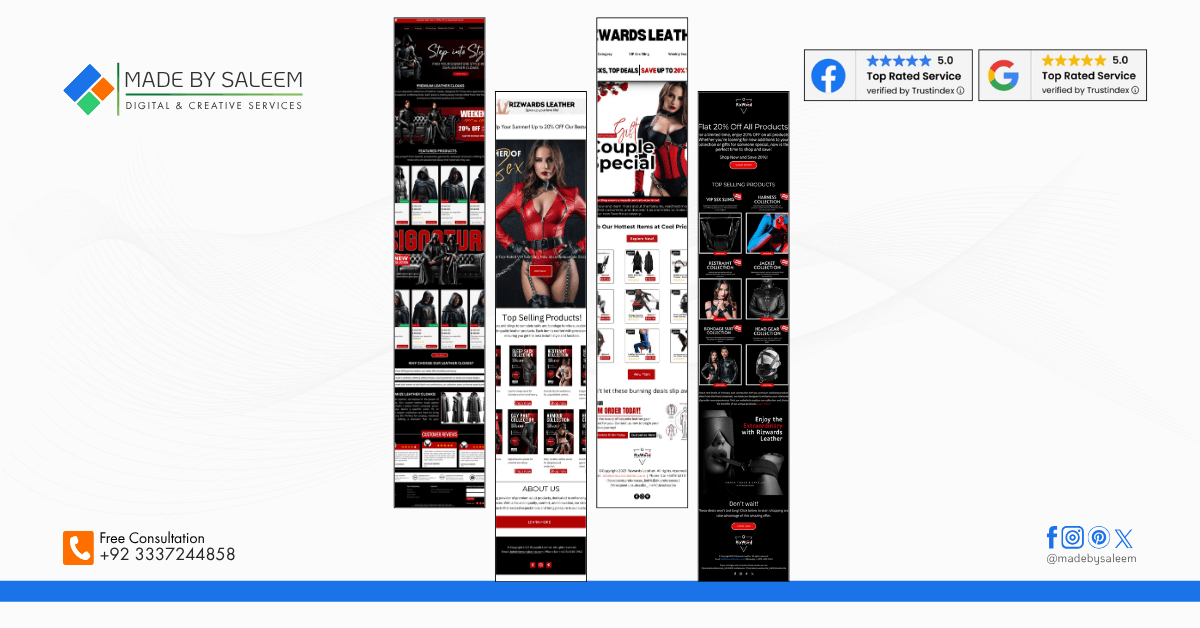 Custom Omnisend email marketing templates with bold typography, modern layouts, and mobile-first design